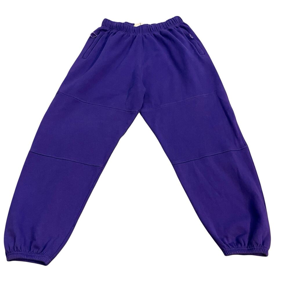 Bally Mens Organic Cotton Jogger Sweatpants Size 32 Purple Fleece Lined Lounge